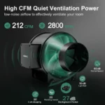 4 Inch Inline Duct Fan Ventilation Kit, 205 CFM Quiet EC Fan with LCD Speed Controller, Carbon Filter & Flexible Ducting for Grow Tent Hydroponics – Bild 2